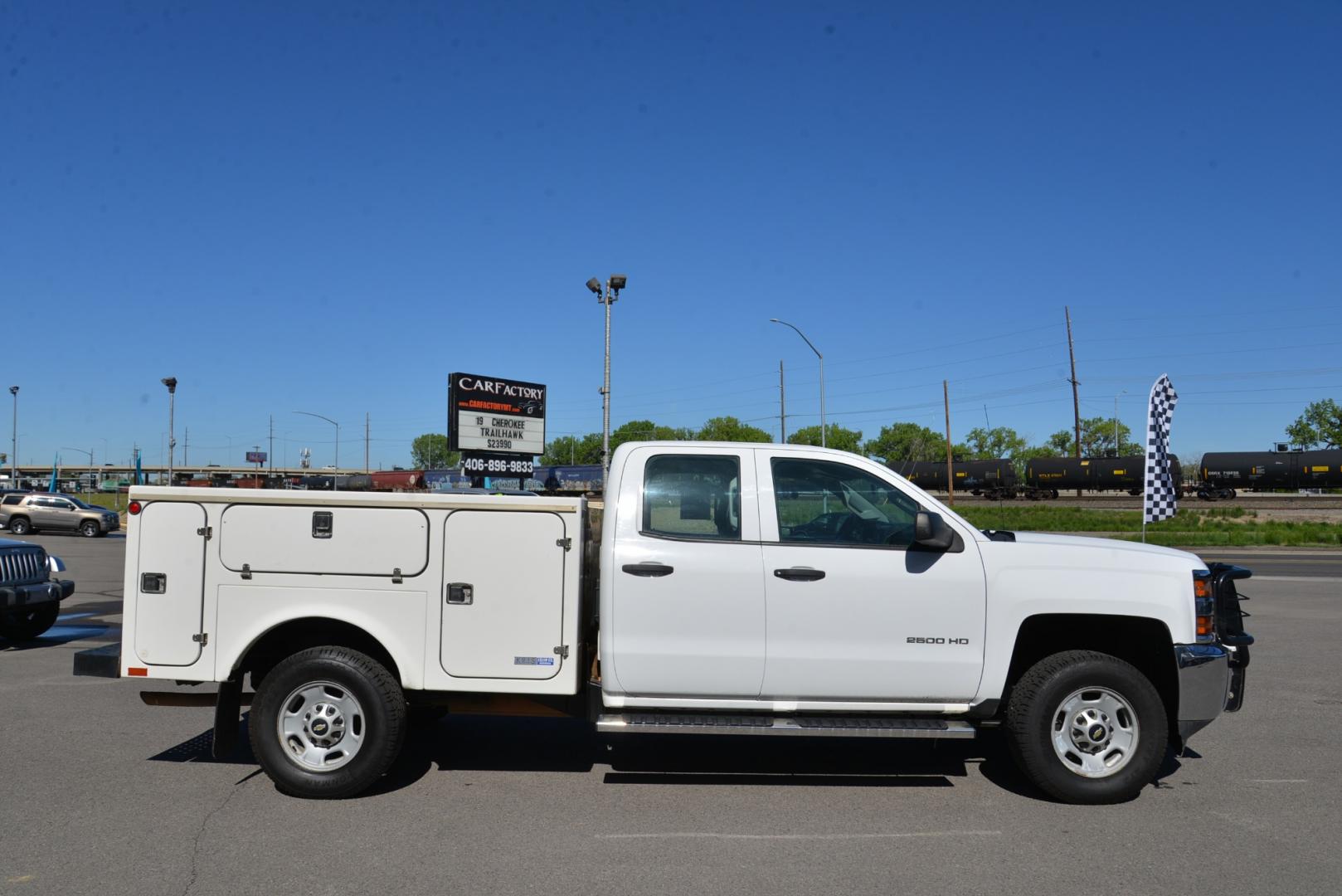 2015 White /Gray Chevrolet Silverado 2500HD Service Body Double Cab 4WD (1GB2KUEG6FZ) with an 6.0 Gasoline V8 engine, Automatic transmission, located at 4562 State Avenue, Billings, MT, 59101, (406) 896-9833, 45.769516, -108.526772 - Photo#11